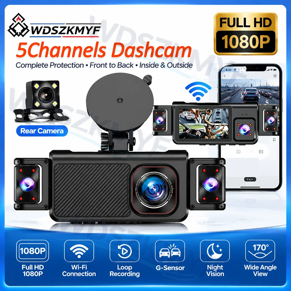 Car Accessories For Night Driving - 차량용 블랙박스, 4채널/5채널, Wi-Fi 지원, FHD