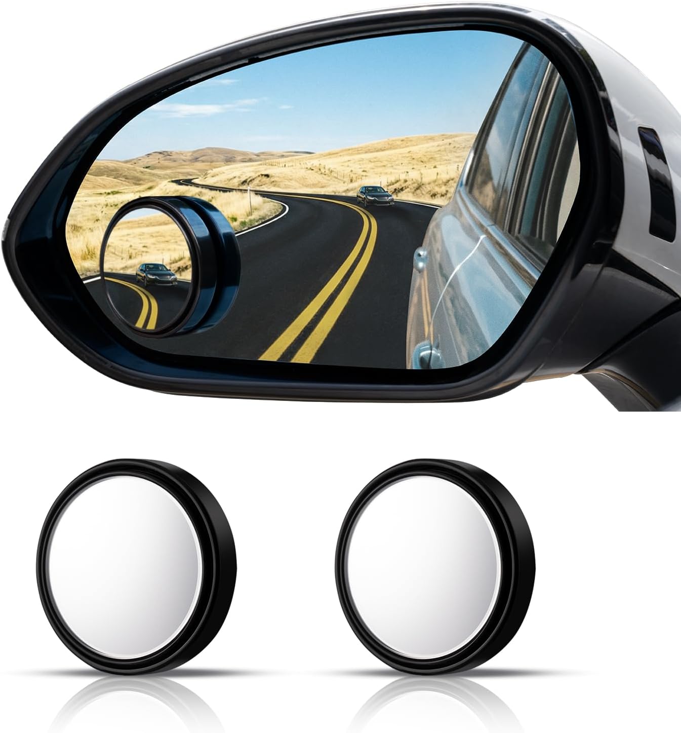 Car Blind Spot Mirror - 와일드오토 라운드 사각지대 미러, HD 글래스