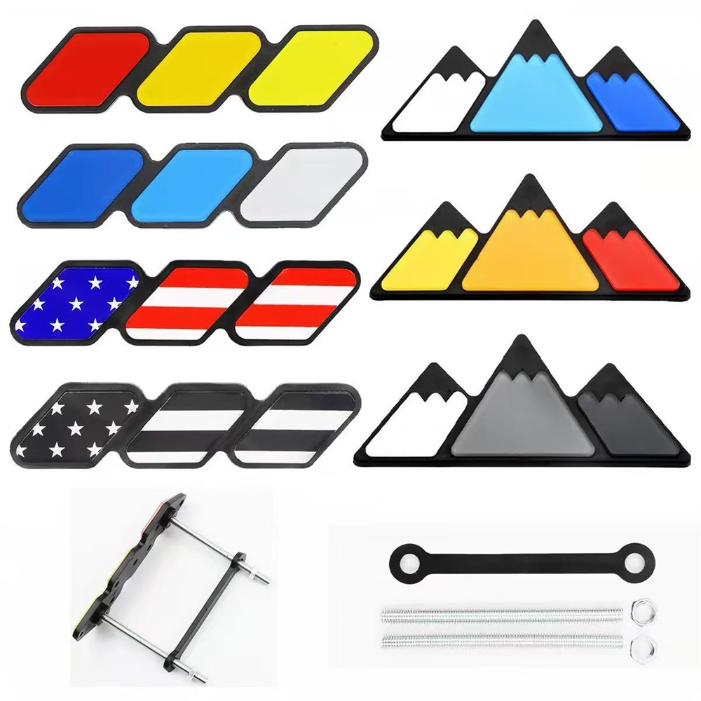 Car Accessories For Winter - 1개 알루미늄 3D 삼색 스노우 마운틴