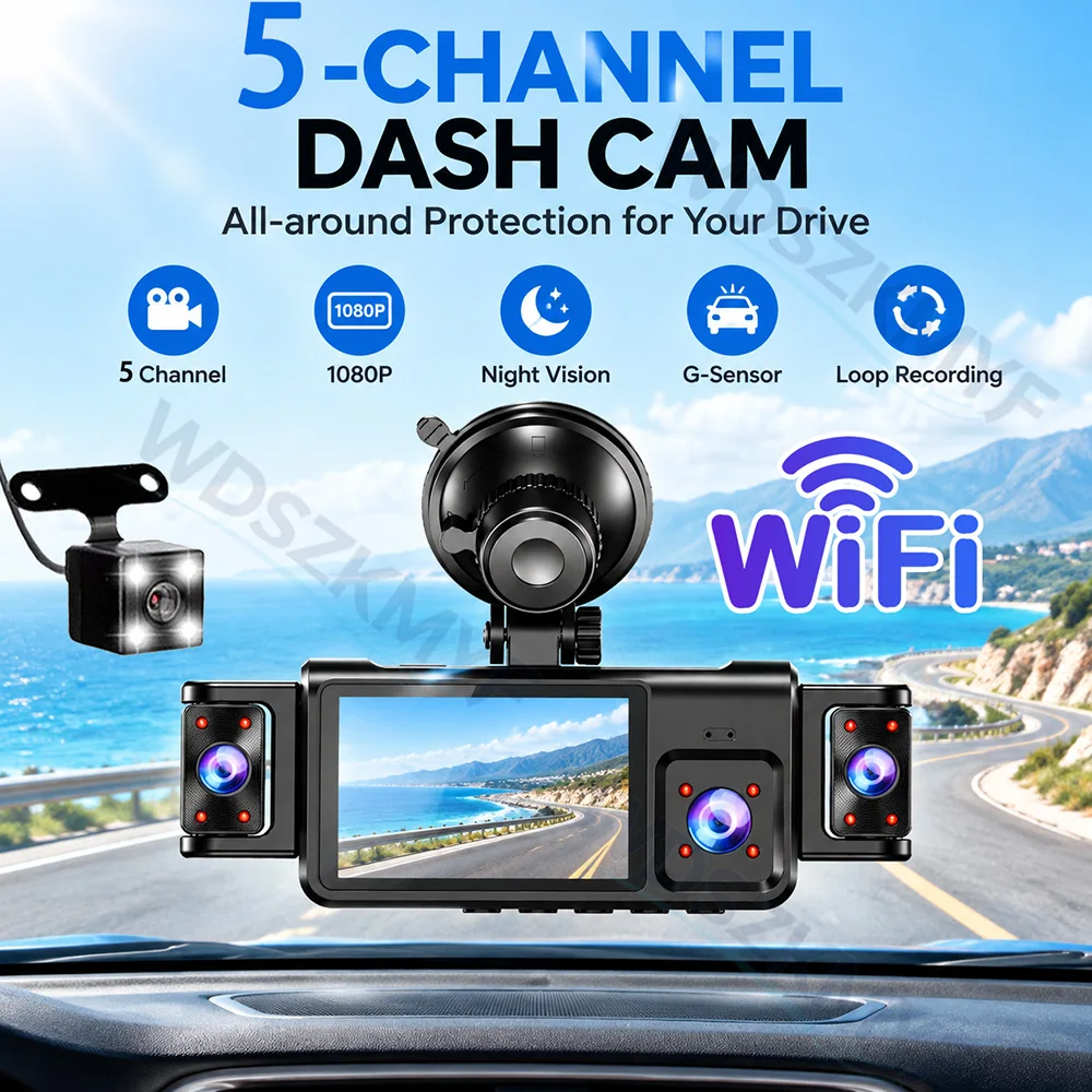 차량용 블랙박스, 4채널/5채널, Wi-Fi 지원, F - Car Accessories For Night Driving 리뷰 및 가격