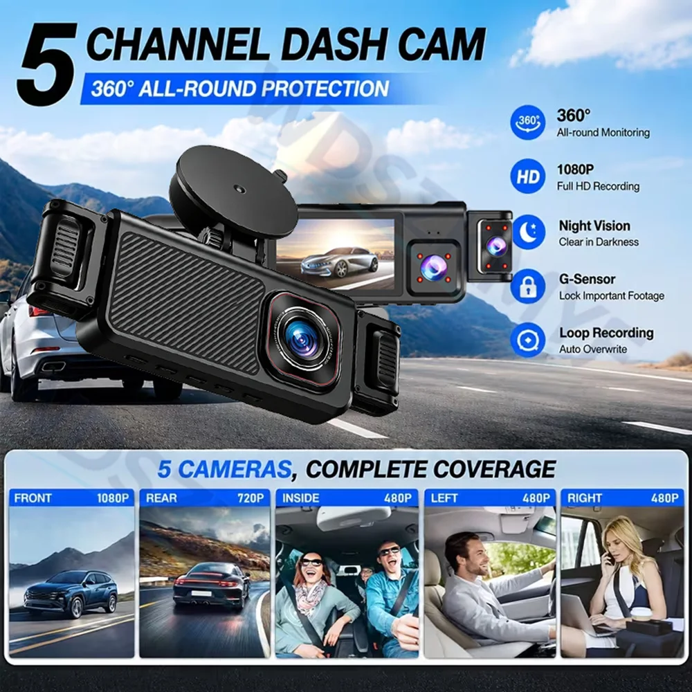 차량용 블랙박스, 4채널/5채널, Wi-Fi 지원, F - Car Accessories For Night Driving 리뷰 및 가격