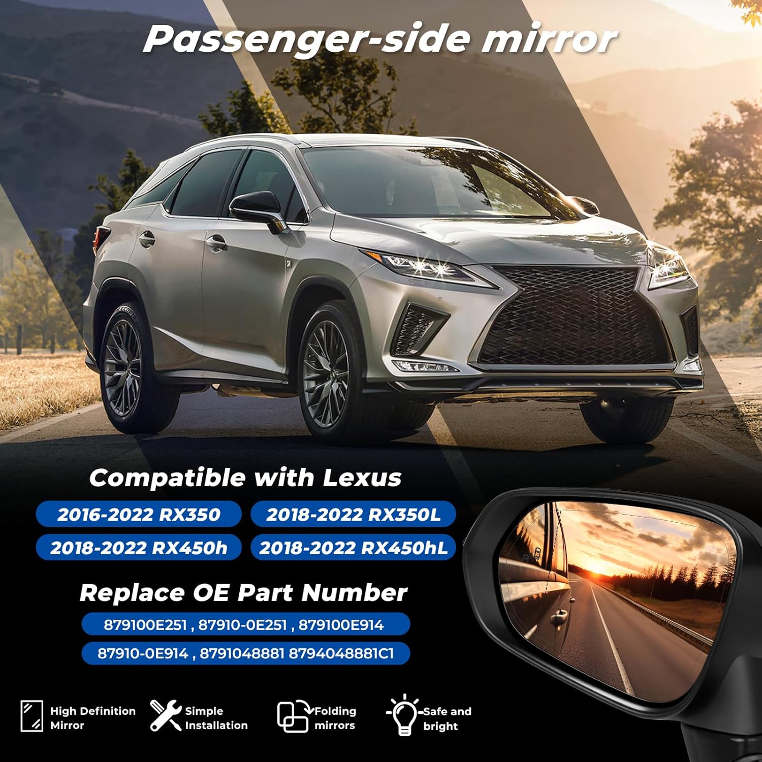렉서스 RX350 2016-2022, RX350L RX - Car Blind Spot Mirror 리뷰 및 가격