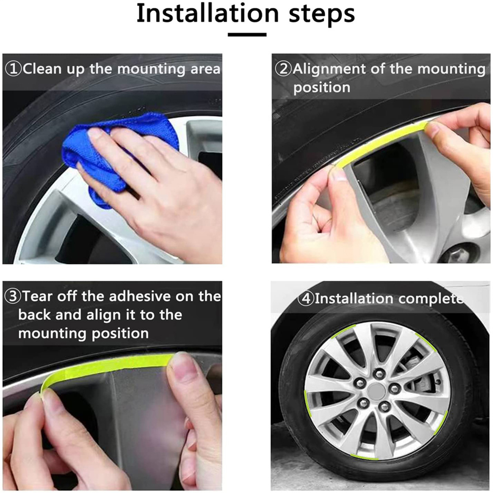 자동차 휠 허브 반사 스티커 세트 타이어 림 야간 안전 - Car Accessories For Night Driving 리뷰 및 가격