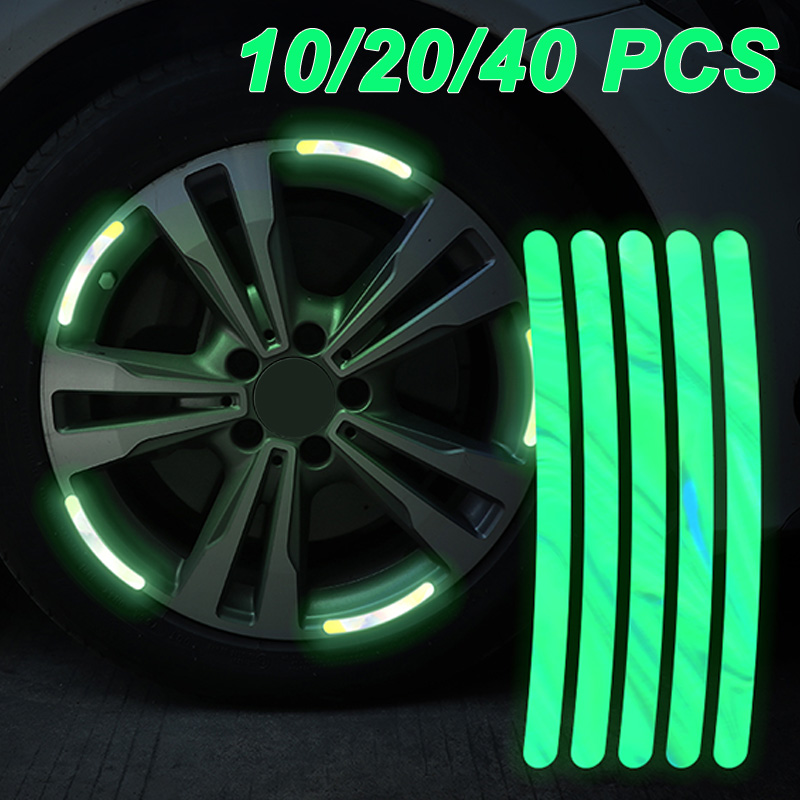 10/20/40PCS 반사 스티커 자동차 바퀴 타이어  - Car Accessories For Night Driving 리뷰 및 가격
