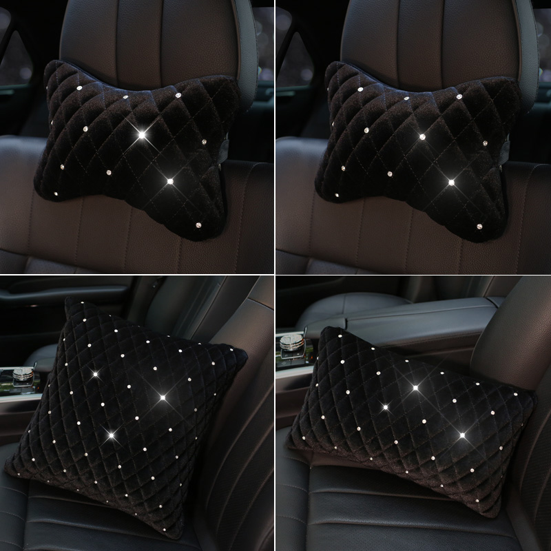 블라인드 라인 석 자동차 목 베개 겨울 플러시 크리스탈 - Car Accessories For Winter 리뷰 및 가격