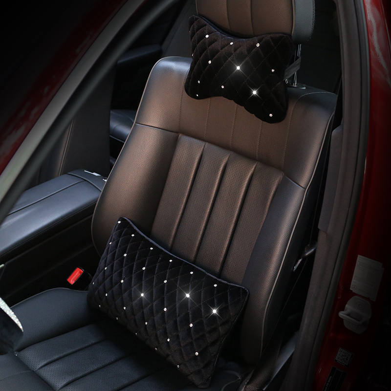블라인드 라인 석 자동차 목 베개 겨울 플러시 크리스탈 - Car Accessories For Winter 리뷰 및 가격