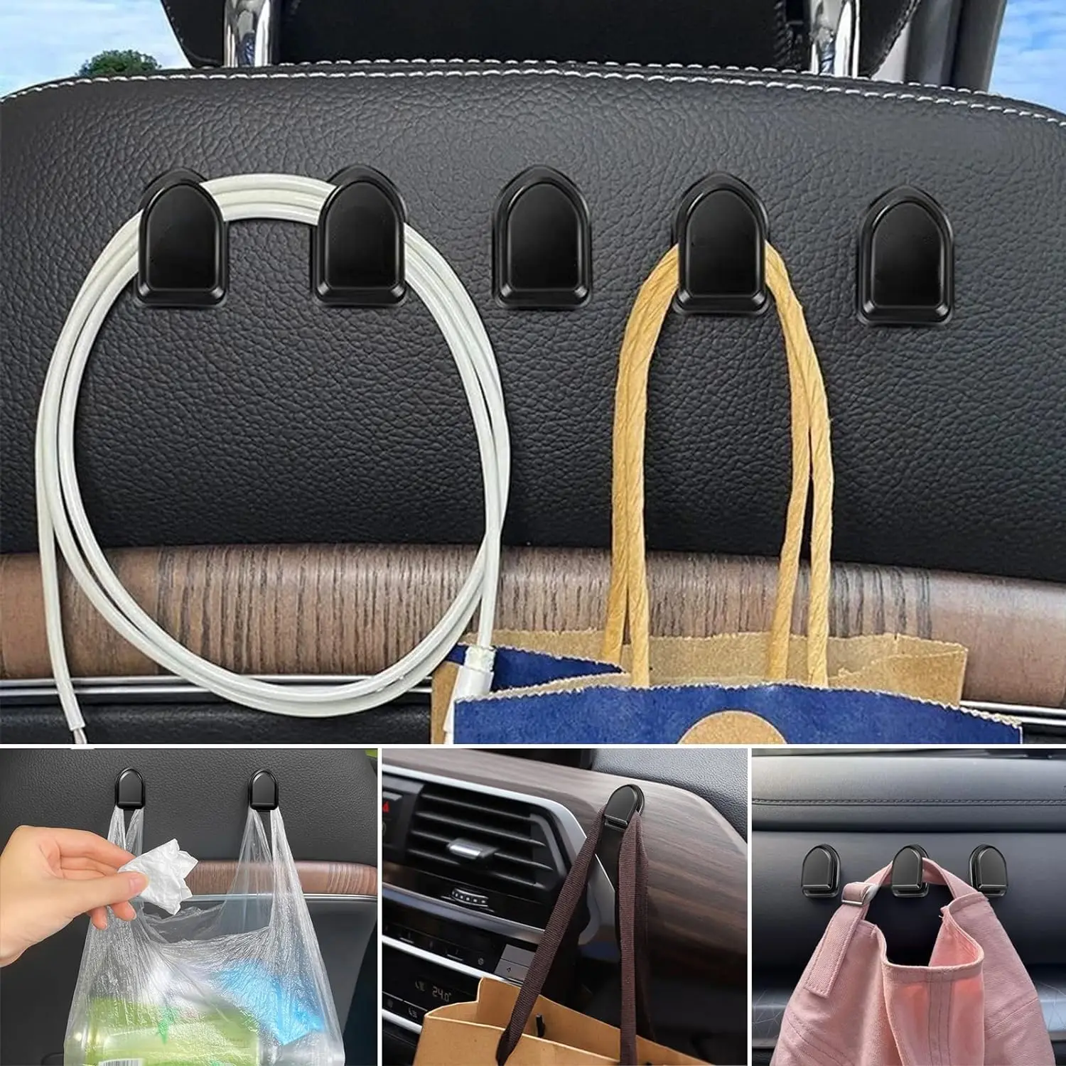 미니 자동차 후크 내부 수납 홀더 (USB 케이블, 헤 - Car Accessories Hanging 리뷰 및 가격